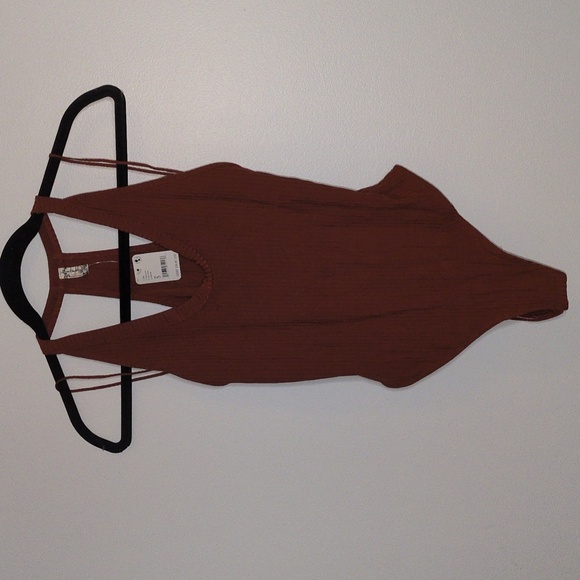 NWT Free People Speed Dial Ribbed Bodysuit Terracotta Size Small - Picture 2 of 7
